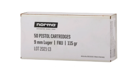 Pistolové náboje Norma 9mm Luger FMJ 7,5 g